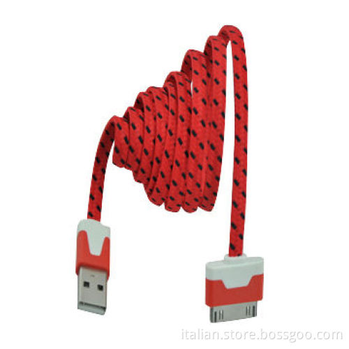 Latest Colourful Flat Charging Cable for Apple iPhone 4